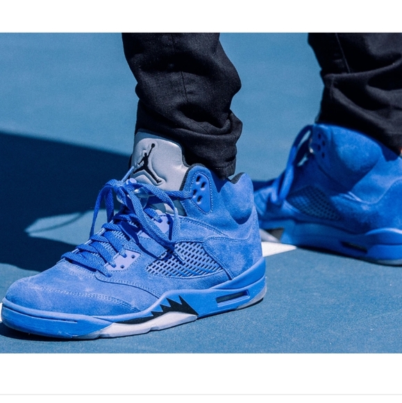 Air Jordan 5 Retro Blue Suede Authentic Size 11.5 - Picture 8 of 8